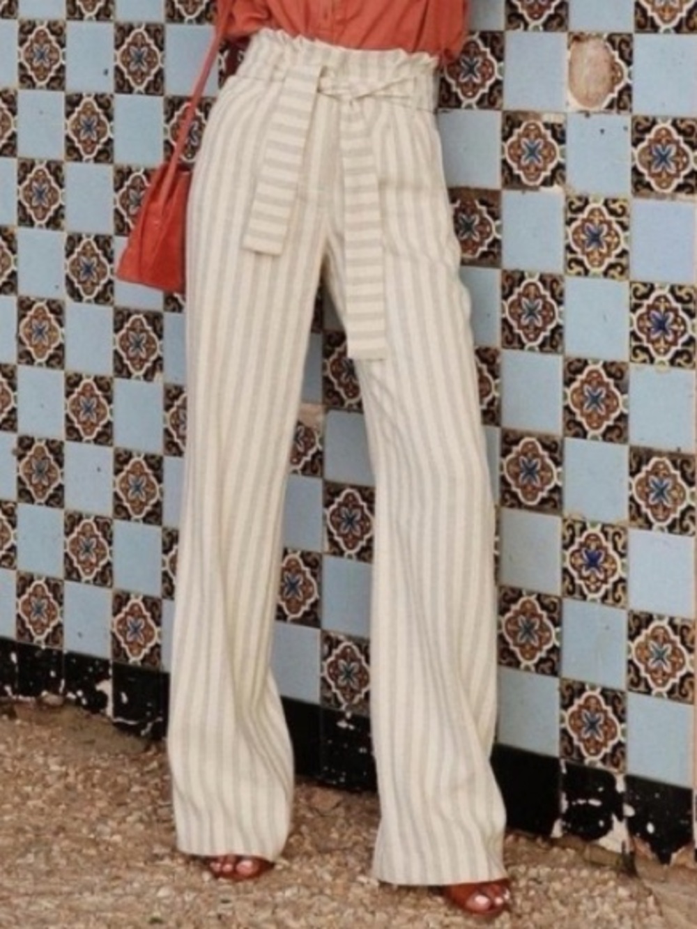 Rare Sezane Author Belted Linen Pants US 6/ FR 38